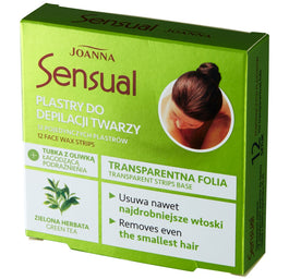 Joanna Sensual plastry do depilacji twarzy Zielona Herbata 12szt + tubka z oliwką łagodzącą podrażnienia 10ml