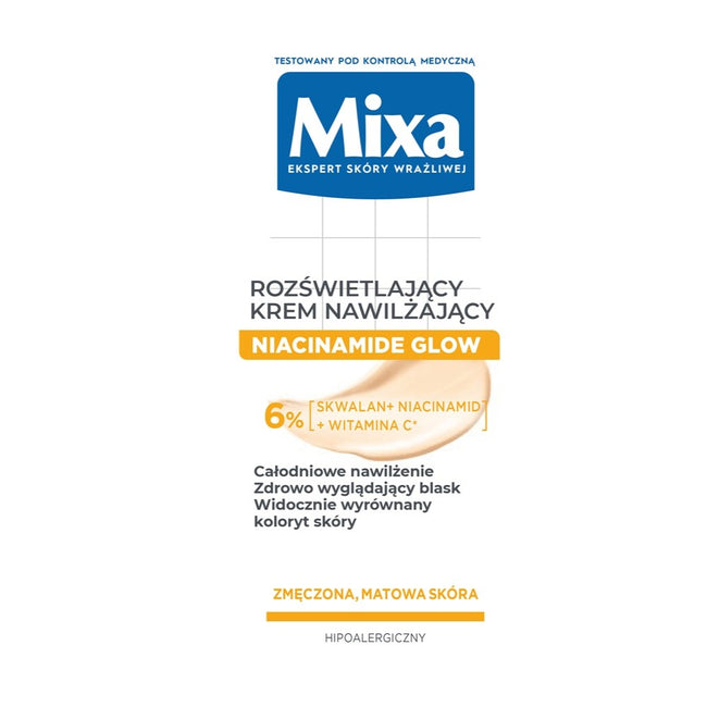 MIXA Niacinamide Glow rozświetlający krem nawilżający z niacynamidem i witaminą C 50ml