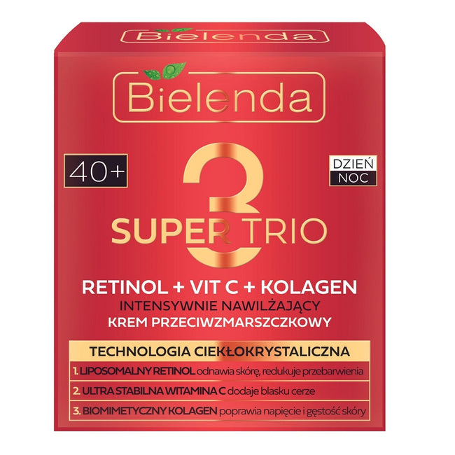 Bielenda Super Trio intensywnie nawilżający krem przeciwzmarszczkowy 40+ 50ml