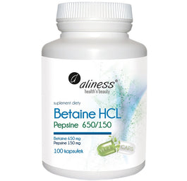 Aliness Betaina HCL + Pepsyna 650/150mg suplement diety 100 kapsułek