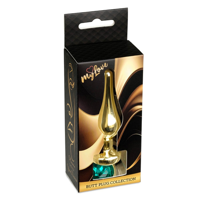 MyLove Butt Plug Collection Jewellery Gold metalowy korek analny Green