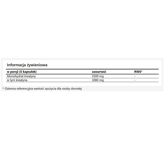 MZ Creatine Monohydrate Caps suplement diety 150 kapsułek