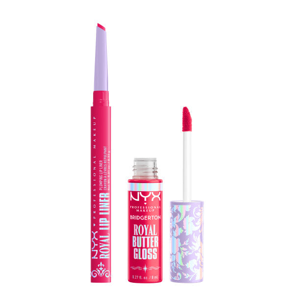 NYX Professional MakeUp Bridgerton Royal Treasures 2-Piece Lip Kit zestaw błyszczyk i konturówka 2szt.