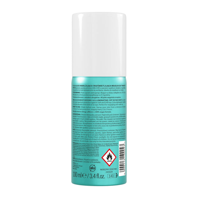 AA Aloes nawilżająco-rozświetlająca mgiełka do twarzy SPF50 100ml