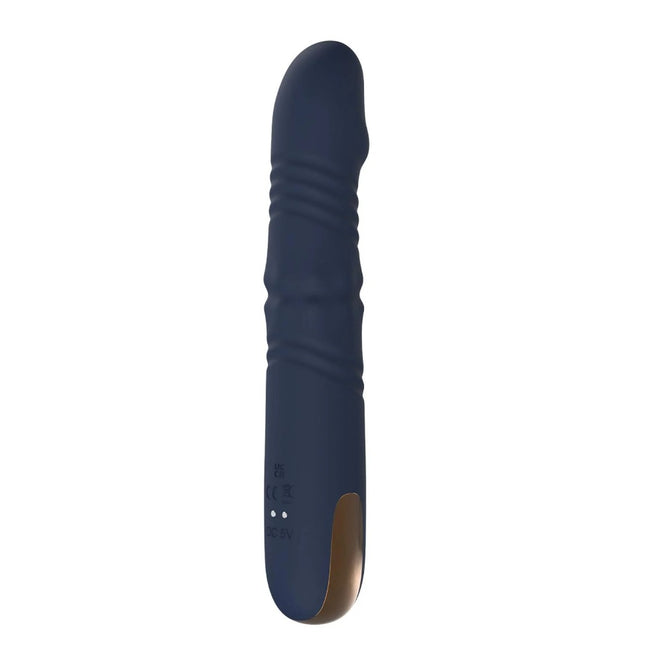 Dream Toys Goddess Collection Afrodite wibrator z funkcją ruchu góra-dół i obracającymi się kuleczkami Granatowy