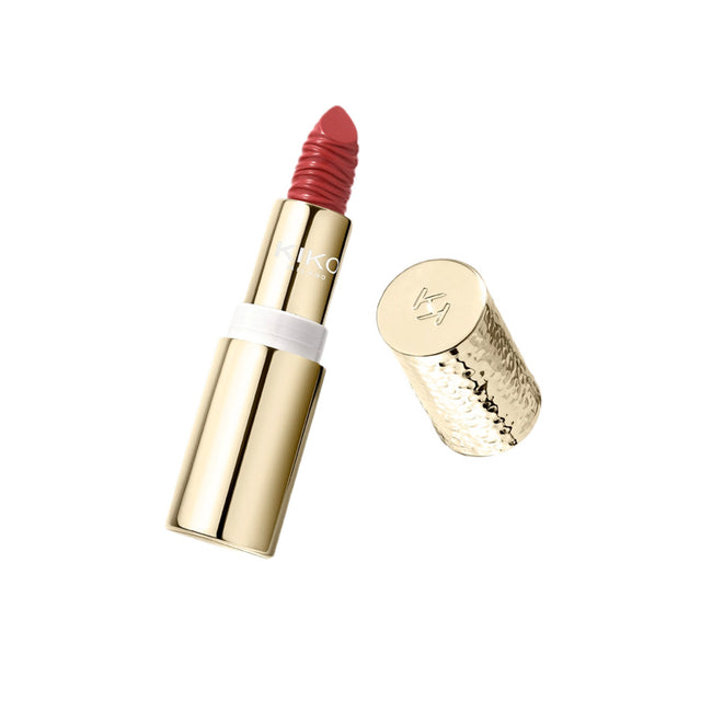 KIKO Milano Gold Reflections Gleam & Care Lipstick SPF30 kremowa odżywcza pomadka do ust 07 Alluring Red 3.5g