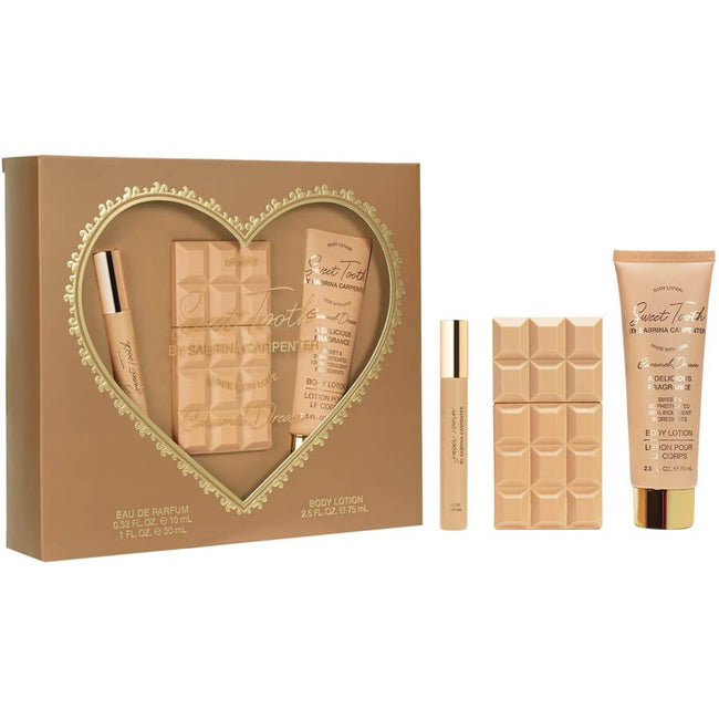 Sabrina Carpenter Sweet Tooth Caramel Dream zestaw woda perfumowana spray 30ml + woda perfumowana spray 10ml + balsam do ciała 75ml