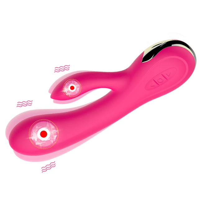 B-Series Fox Silicone Vibrator wibrator królik z możliwością regulacji natężenia pulsacji oraz funkcją grzania Pink