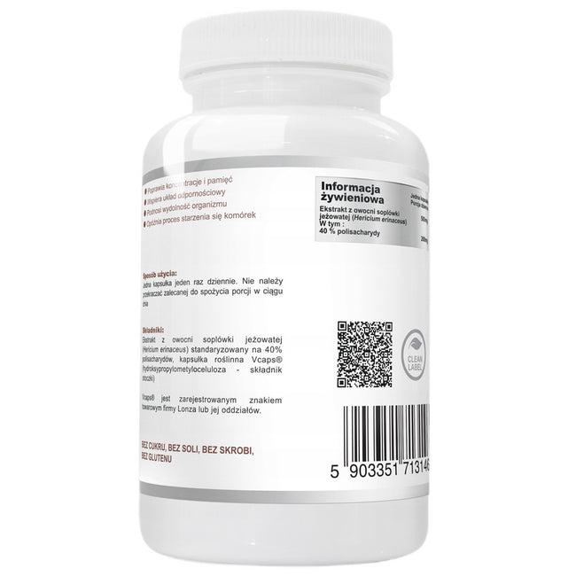 WISH Pharmaceutical Lion's Mane Extract 500mg suplement diety 60 kapsułek