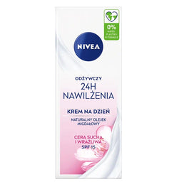Nivea 24H Nawilżenia odżywczy krem na dzień cera sucha i wrażliwa SPF15 50ml