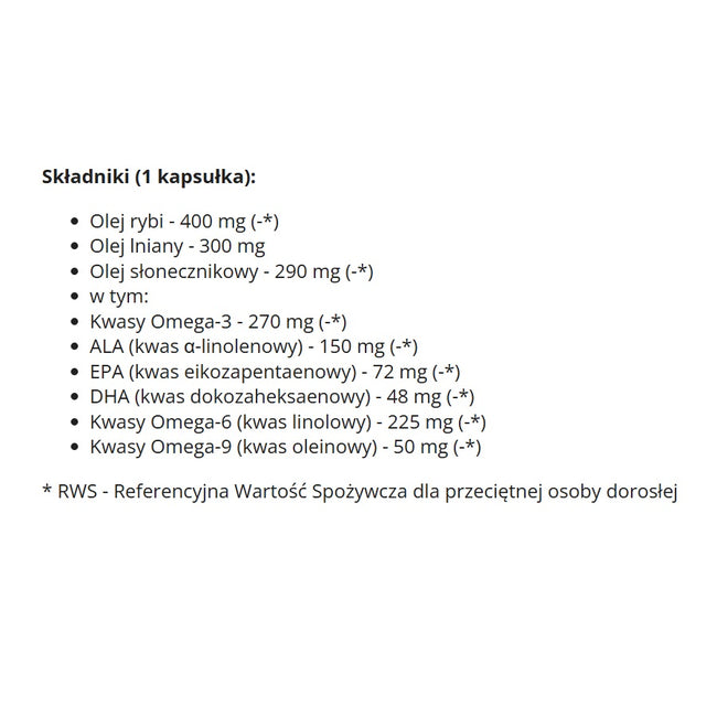Aliness Omega 3-6-9 270/225/50mg suplement diety 90 kapsułek