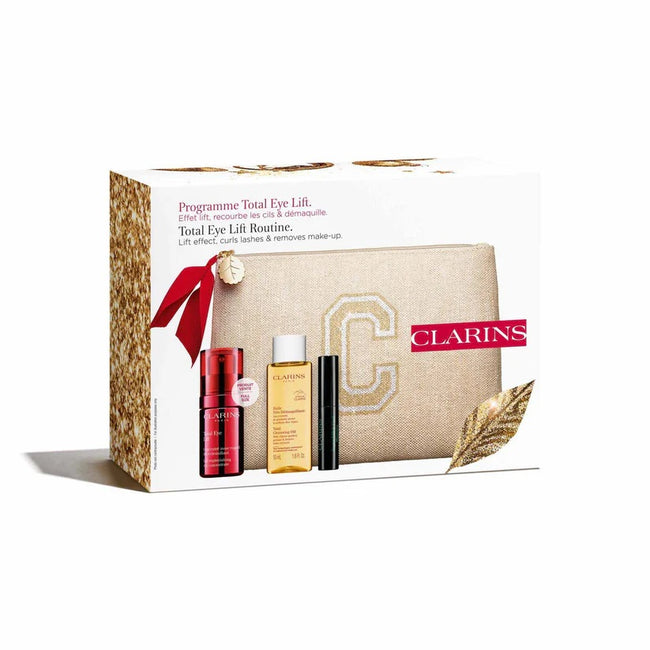 Clarins Total Eye Lift Routine zestaw liftingujący krem pod oczy 15ml + olejek do demakijażu 50ml + tusz do rzęs 3ml