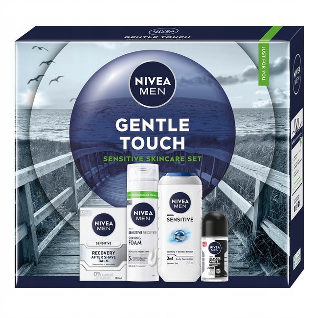 Nivea Men Gentle Touch zestaw pianka do golenia 200ml + balsam po goleniu 100ml + żel pod prysznic 3w1 250ml + antyperspirant roll-on 50ml
