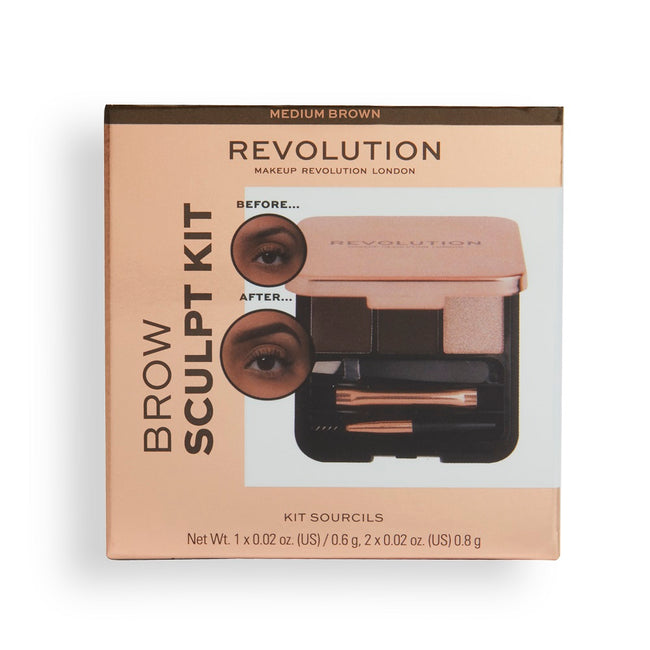 Makeup Revolution Brow Sculpt Kit zestaw do stylizacji brwi Medium Brown