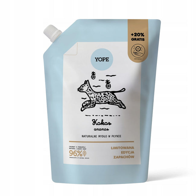 Yope Naturalne mydło w płynie refill Kokos & Ananas 600ml