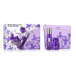Clinique Wrinkle Fighting Routine zestaw korygujące serum do twarzy 30ml + przeciwzmarszczkowy krem do twarzy 15ml + przeciwzmarszczkowy krem pod oczy 5ml