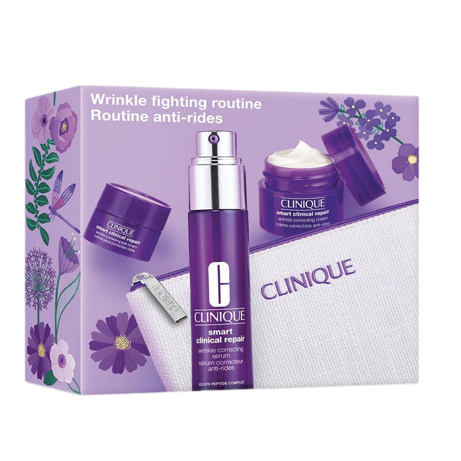 Clinique Wrinkle Fighting Routine zestaw korygujące serum przeciwzmarszczkowe 30ml + krem korygujący zmarszczki 15ml + krem przeciwzmarszczkowy pod oczy 5ml