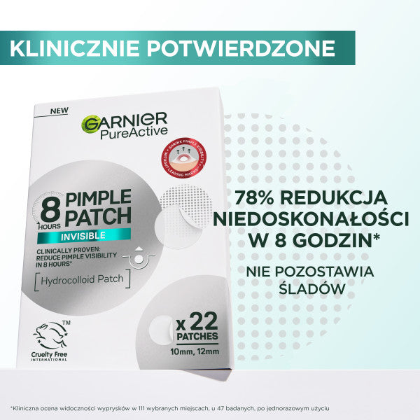 Garnier Pure Active niewidoczne hydrokoloidowe plastry na niedoskonałości 22szt