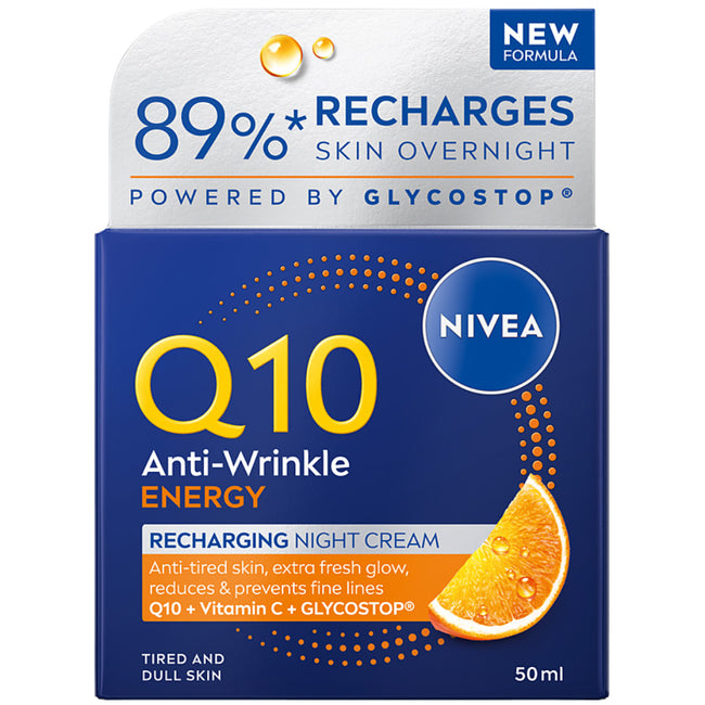 Nivea Q10 Anti-Wrinkle Energy Recharging krem do twarzy na noc 50ml
