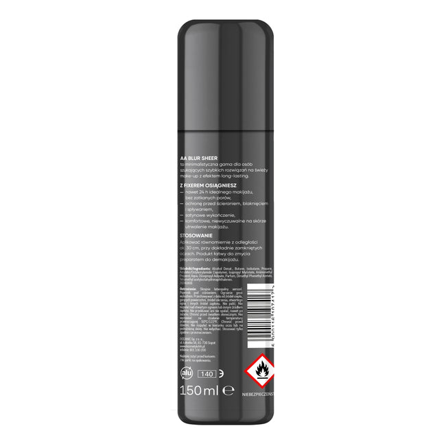 AA Blur Sheer Fixer Professional utrwalacz makijażu 150ml