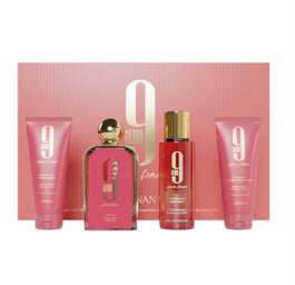 Afnan 9am Pour Femme zestaw woda perfumowana spray 100ml + mgiełka do ciała 150ml + balsam do ciała 100ml + żel pod prysznic 100ml