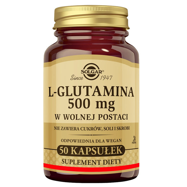 Solgar L-glutamina 500mg suplement diety 50 kapsułek