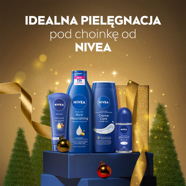 Nivea Timeless Classic zestaw krem do rąk 100ml + żel pod prysznic 250ml + antyperspirant roll-on 50ml + mleczko do ciała 250ml