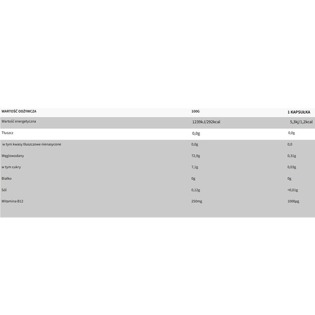 WISH Pharmaceutical Witamina B12 1000mcg + Leucyna + Prebiotyk suplement diety 120 kapsułek