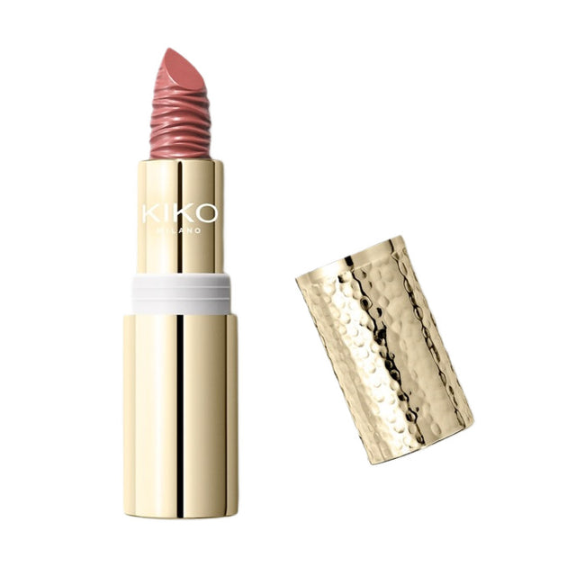 KIKO Milano Gold Reflections Gleam & Care Lipstick SPF30 kremowa odżywcza pomadka do ust 02 Glamorous Rose 3.5g