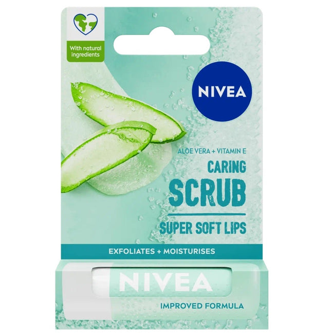 Nivea Caring Scrub pielęgnujący peeling do ust Aloes 4.8g