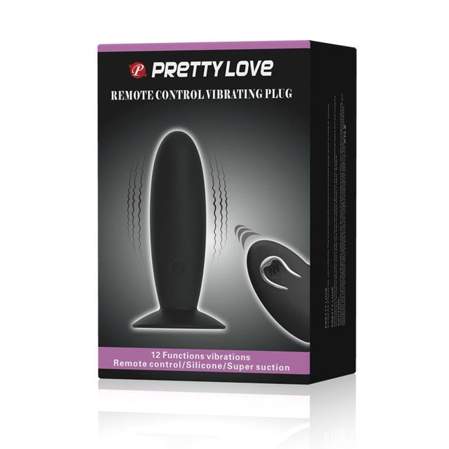 PRETTY LOVE Remote Control Vibrating Plug wibrujący korek analny z przyssawką i pilotem Black