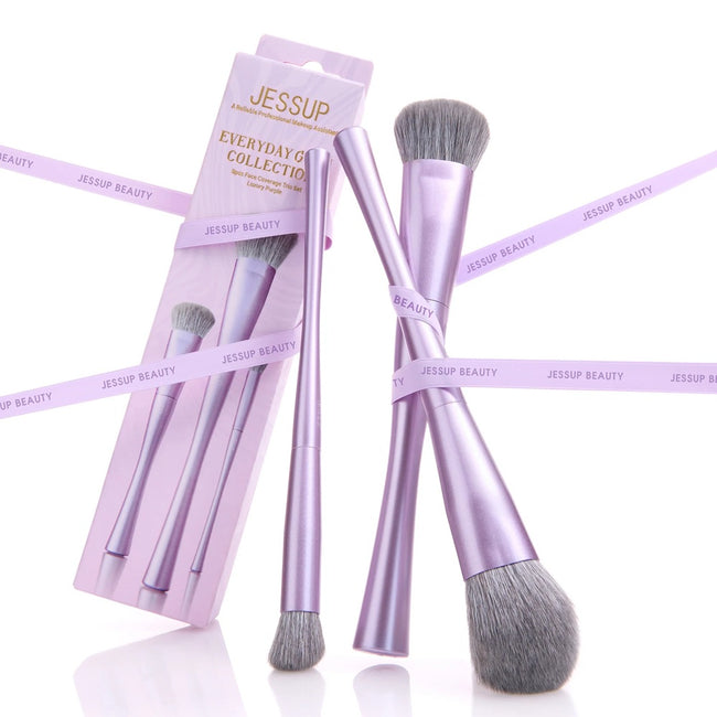 JESSUP Luxury Purple Face Coverage Trio Makeup Brush zestaw pędzli do makijażu T513 3szt.
