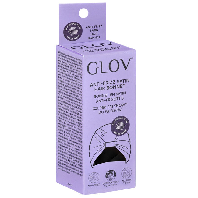 Glov Czepek satynowy chroniący kręcone i stylizowane włosy przed tarciem i puszeniem Black