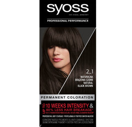 Syoss Permanent Coloration farba do włosów trwale koloryzująca 2_1 Naturalna Brązowa Czerń