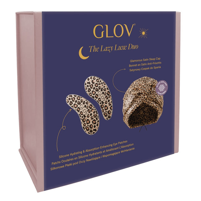 Glov The Lazy Luxe Duo zestaw silikonowe płatki pod oczy + satynowy czepek do spania