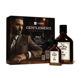 HiSkin Gentleman’s Choice zestaw żel do mycia ciała i szampon do włosów i brody 3w1 Honey 330ml + żel do mycia ciała i szampon do włosów i brody 3w1 Honey 100ml