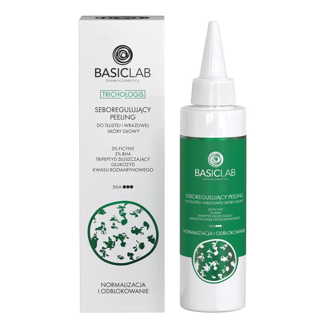 BasicLab Trichologis seboregulujący peeling do tłustej i wrażliwej skóry głowy 150ml