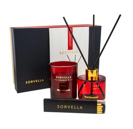 Sorvella Perfume Red Baccarat zestaw dyfuzor zapachowy 120ml + świeca zapachowa 170g + zapałki