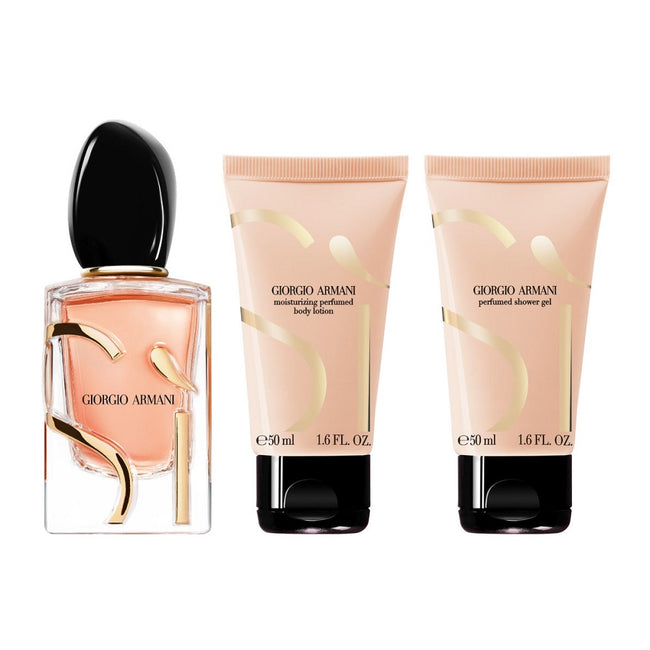 Giorgio Armani Si Intense zestaw woda perfumowana spray 50ml + balsam do ciała 50ml + żel pod prysznic 50ml