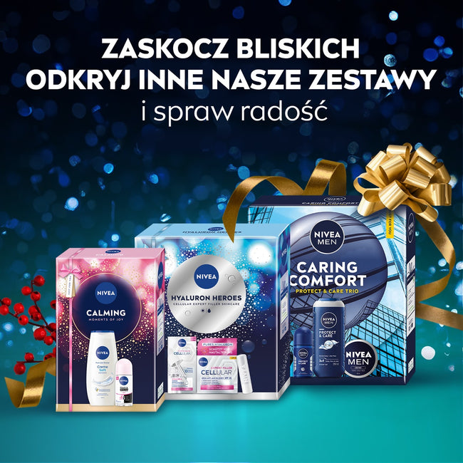 Nivea Pearly Dreams zestaw antyperspirant w sprayu 150ml + odżywczy krem na dzień SPF15 50ml + pielęgnująca pomadka do ust 4.8g + skarpetki