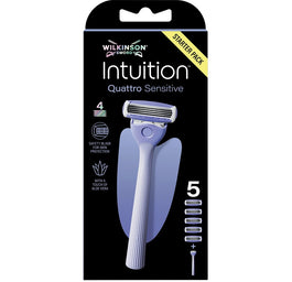 Wilkinson Intuition Quattro Sensitive maszynka do golenia z 4 ostrzami i 5 wkładów