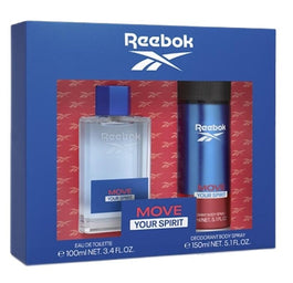 Reebok Move Your Spirit Men zestaw woda toaletowa spray 100ml + dezodorant spray 150ml