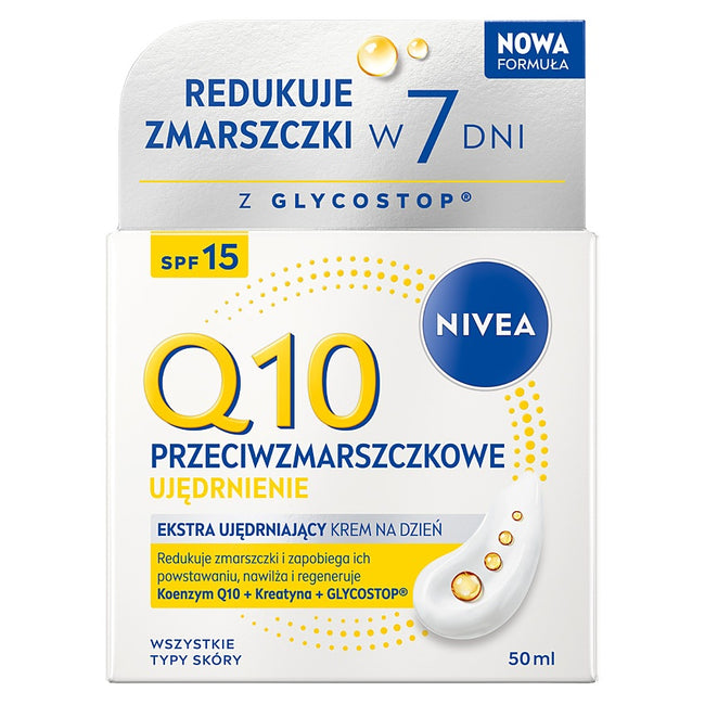 Nivea Q10 Przeciwzmarszczkowe Ujędrnienie krem na dzień SPF15 50ml