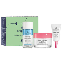 Collistar Unbox Your Confidence zestaw hydro-żel pod oczy 5ml + dwufazowy płyn do demakijażu 35ml + krem głęboko nawilżający 30ml