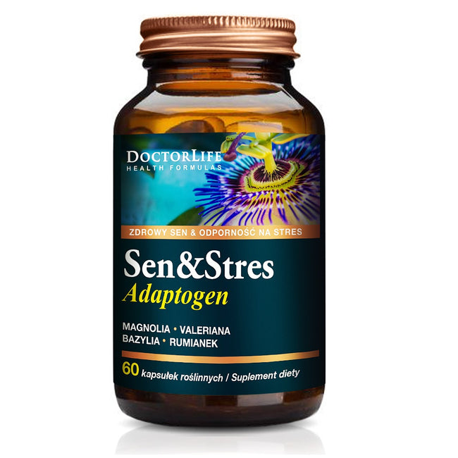 Doctor Life Sen & Stres Adaptogen suplement diety wspomagający sen 60 kapsułek
