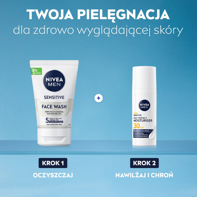 Nivea Men Sensitive Daily Protect nawilżający krem do twarzy SPF30 50ml