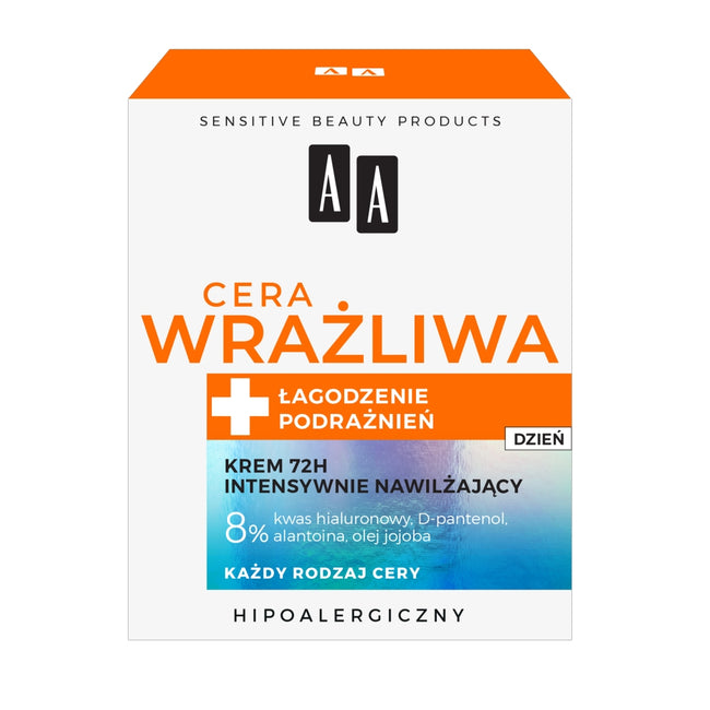 AA Cera Wrażliwa krem intensywnie nawilżający 72H na dzień 50ml