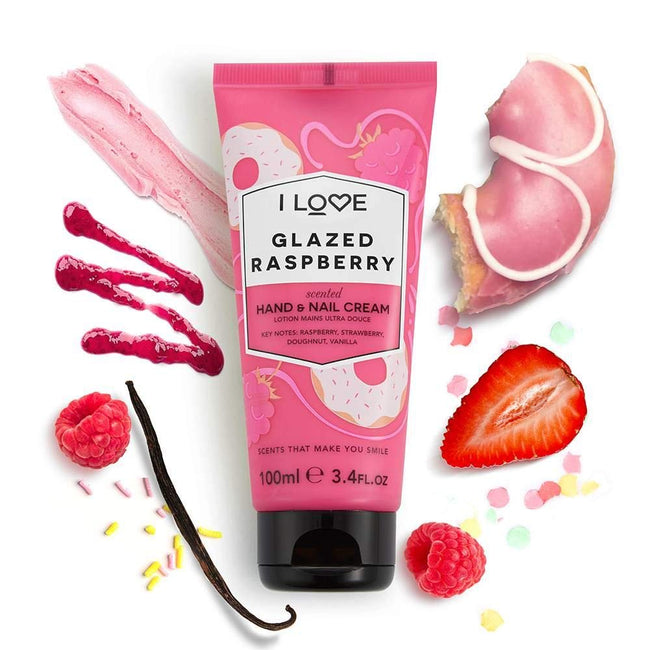 I Love Scented Hand & Nail Cream nawilżający krem do dłoni i paznokci Glazed Raspberry 100ml