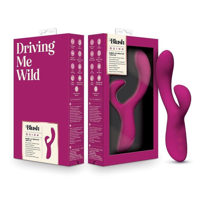 Blush Quinn Rabbit Vibrator podgrzewany podwójny wibrator Burgundy