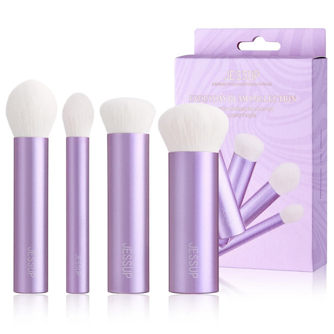 JESSUP Luxury Purple Kabuki Face Brush zestaw pędzli do makijażu T517 4szt.